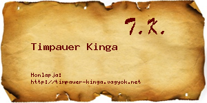 Timpauer Kinga névjegykártya