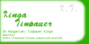 kinga timpauer business card